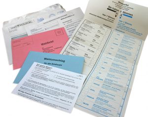 Briefwahlunterlagen zur Bundestagswahl 2005